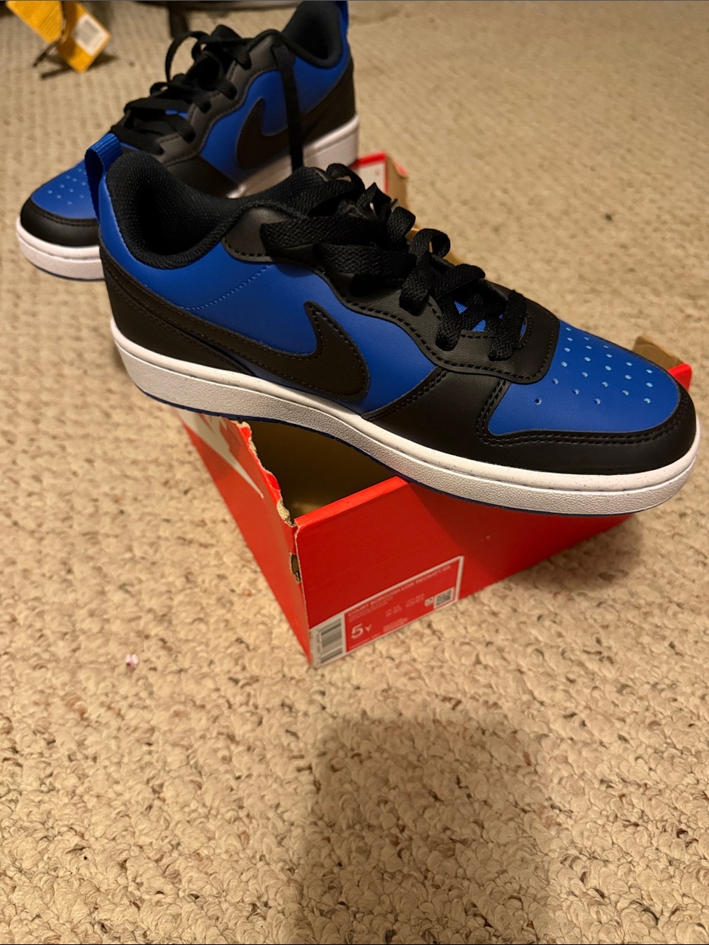 Nike Kids Black and Blue Low-Top Sneakers